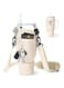 Water Bottle Holder with Strap for Stanley 40 oz Tumbler with Handle, with Cell Phone Pocket and Adjustable Shoulder Strap &amp; Carabiner for Stanley Cup Accessories (White)