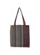 Shanta Omash Small Strips Multicolor Handmade Tote Bag (Dark Red)