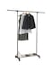 Beauenty Plastic Garment Rack Horizontal Bar Hanger, Moveable Cloth Rack with Roller, Free Standing Clothes Rail Shelf (pole)
