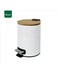 Soft-Close Pedal Bin &acirc;&euro;&ldquo; Bamboo Top, White Body &acirc;&euro;&ldquo; 3L