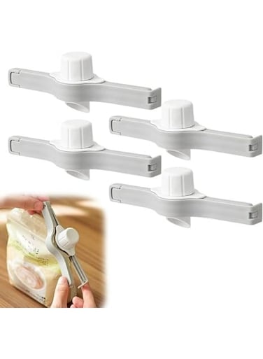 Food Bag Sealing Clips with Pour Spout Nozzle Kitchen Gadget for Snack Storage Easy-to-Use Fresh Closure Clips for Chips Candies oat and More