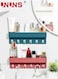 Wall Mounted Floating Shelf,DIY Hanging Storage Holder Display Rack With 6 Durable Hooks,Set Of 2