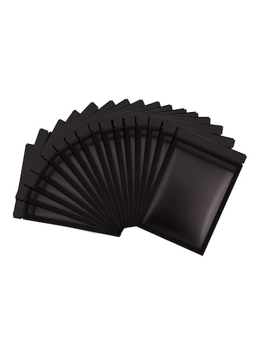 100-Piece Resealable Smell-Proof Foil Pouch Black 10x15cm