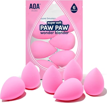 AOA STUDIO Collection Makeup Sponge Set Makeup Blender Latex Free And High-definition Set of 6 Makeup Blender For Powder Cream And Liquid, Super Soft Wonder Blender Beauty Cosmetic