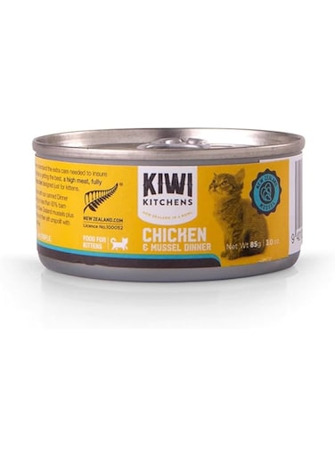 Kiwi Kitchens Chicken &amp; Mussel Dinner Canned Wet Kitten Food 85G
