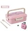 Boxes with Insulation Lunch Bag,Spill-proof Microwave Lunch Boxes for Kids/Adults,1000ml(Pink)