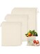 GraGra Cotton Mesh Produce Bags, 6 Pcs Reusable Produce Bags, Eco friendly Foldable Washable Cotton Grocery Bags with Drawstring Lock for Vegetables, Fruit, Grocery Shopping, Storage.