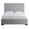 Velvet Light Tufted Upholstered Twin Size Bed (120 X 190 CM) Grey Color