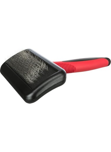 Trixie Soft Brush Plastic/Metal Bristles - RED/12X16CM