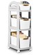 Drawer Storage Rolling Cart Storage Cart with Lockable Wheels Drawers Storage Organizer for Classroom Office Home (3-Tier)