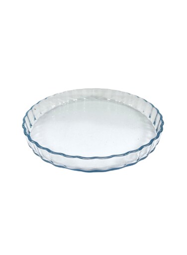 Round Fluted Glass Baking Dish &acirc;&euro;&ldquo; 1.2 Liter Capacity &acirc;&euro;&ldquo; 26.4 cm Diameter &acirc;&euro;&ldquo; Elegant Oven-Safe Bakeware for Pies, Quiches &amp; More
