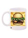 Burger Printed Coffee Mug White/Gold/Brown