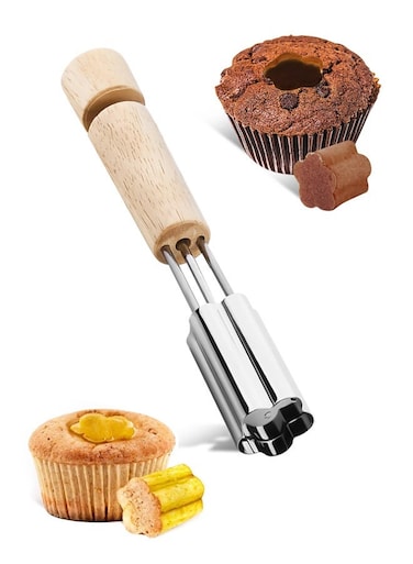 Corer Tool, Stainless Steel Cupcake Hole Punch for Filling, Durable Cupcakes Filler Tool with Flower Design for Baking Accessories