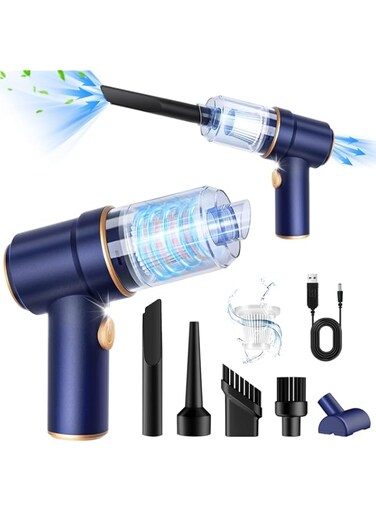 Kameety Handheld Car Vacuum Cleaner, 9000Pa Vacuum Cleaner and Air Duster, 120W High Power Wet and Dry Handheld Car Vacuum Cleaner with LED Light and Multi-Nozzles for Car, Home, Office, Pet