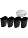 Rikyo 4Pcs Hanging Cup Holder,Rolling Cart Accessories,Plant Containers,Hanging Flower Pots,Space Saver,Storage Bucket,Pencil Holder,Make Up Pencil Holder Office,Kitchen Wall Organizer Decor (Black)