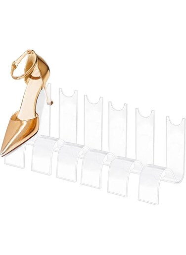 NALACAL 6 Pcs Shoe Display Stand, Clear Acrylic Shoe Display Rack Holder, Shoe Retail Shop Display, Rack Sandal Display Stands, for Home Retail Shop