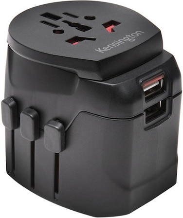 Kensington All in One Power Adapter Plug with Dual USB Ports - Black (International Version)
