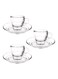 6 Piece Caffe Espresso Cup And Saucer, 70ml Capacity - Clear