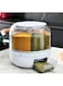 1 Set Rotating Grain Storage Box Divided Rice Bucket, Large 20 kg Capacity, Food Grade, Sealed Storage, Transparent Round Kitchen Organizer.