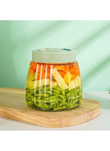 Goodern 1L Fermentation Jar,Kimchi Containers with Air Release Vents,Wide Mouth Glass Pickle Jar with Cap Lids Ideal for Fermenting Kimchi,Sauerkraut,Mason Canning Jars for . Fermentation