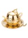 Teapot Shape Infuser With Drip Tray Gold 5.6x5.6x3.2cm