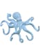 Handcrafted Nautical Decor Rustic Dark Blue Whitewashed Cast Iron Octopus Hook 11 Inch - Decorative Hook - Sealife Metal Wall Hook