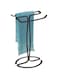 iDesign Axis Metal Hand Towel Holder for Master Bathroom, Vanities, Countertops, Kitchen, Holds 2 Finger Tip Towels, Bronze