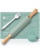 Silicone Baking Mats Set &amp; Rolling Pin with Pastry Brushes and Dough Scraper,Non Stick Silicone Rolling pin with Wooden Handle and Baking mats Non Stick Silicone,Pastry mat Set of 4