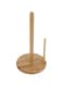 FITTO Bamboo Paper Towel Roll Holder, Countertop Kitchen Paper Roll Holder with Non-Slip Base, Natural and Durable Design for Kitchen Paper, Foil, and Cling Film Storage