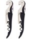 Waiter Corkscrew Heavy Duty Chrome Drink Opener with Foil Cutter Professional 2 Pack Key for Bartenders and Black Bottle Opener