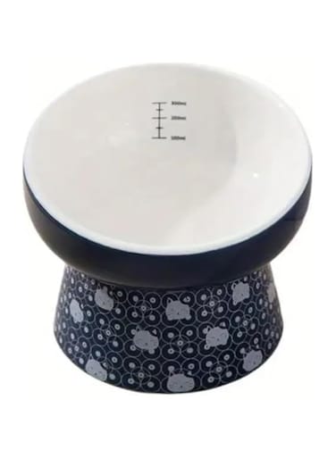 Omazing Ceramic Pet Bowl, Cat Puppy Feeding bowl, Tilted Heightened Cat Bowl, Non-Slip Protection Pet Spine