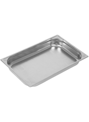 Vague Stainless Steel 1/1 Perforated Gastronorm Pan, 65 mm Size