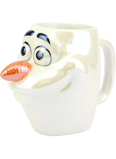 Paladone Disney Frozen II Tasse XL Olaf 3D Glanzeffekt wei&szlig;, irisierend, Keramik, Fassungsverm&ouml;gen in Geschenkkarton., PP5129FZT, Mehrfarbig, Approx. 300ml