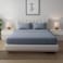 MUSA Striped 3 Piece Fitted Sheet Set Queen Size - Light Grey
