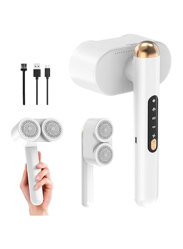 VorsiPro Fabric Shaver, Rechargeable Electric Lint Remover, Sweater Shavers to Remove Pilling with 4 Speed Mode 90&deg; Rotatable Grip Portable Cordless Fuzz Remover for Clothes Furniture Sweater Curtain