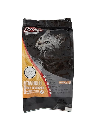 ENERGY CAT FOOD - Premium Cat Dry Food, Chicken Flavor, CBalanced Nutrition, Energy and Taste - 500g