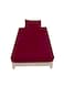 Smart Single Fitted Bed Sheet Plain Cotton Bed Sheet with Pillow Cover (190X90cm) Maroon