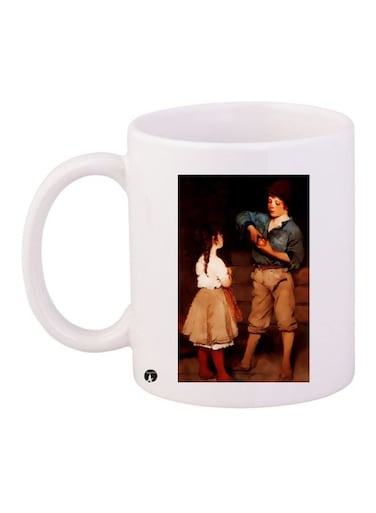 Classic Children Printed Coffee Mug White/Black/Brown 11ounce