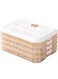 4-Layer Food Storage Container, Stackable Snack Container with Lid, Dumpling Box, Gyoza Container, Cookie Storage Containers, Good Sealing, Time Recoder, White