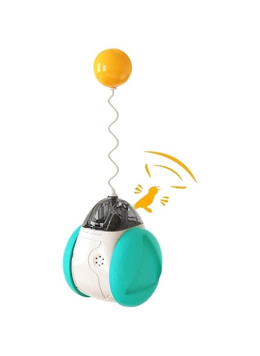 ECVV Interactive Cat Chasing Toys for Indoor Cats, Kitten Excercise Toy With Catnip Squeaky Ball, Tumbler Interactive Cat Exercise Toy, Green
