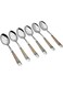 RK Stainless Steel Dessert Spoon Set, Red Decor, RK0076, 6 Pieces, Table Spoon   Ice-Cream Spoon   Dessert Spoon   Sweet Spoon Silver/Red 20.5cm