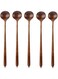 AOOSY Long Spoons Wooden, 5 Pieces Korean Style 10.9 inches 100% Natural Wood Long Handle Round Spoons for Soup Cooking Mixing Stirrer Mukbang Kitchen Tools Utensils(Korean Style Soup Spoon)