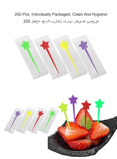 Star-shaped Fruit Forks, Dessert Forks, Date Forks (Transparent)
