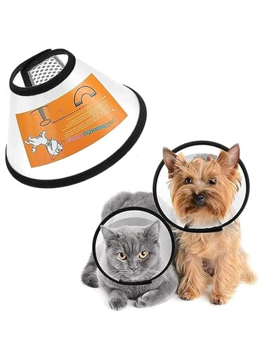 Dog and cat neck collar, adjustable pet neck collar, comfortable and soft pet cone collar for dogs and cats after biting wounds(Neck(30-34cm))