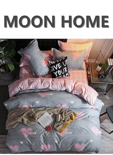 HOME King/Queen/Single size Soft and Breathable Microfiber Hypoallergenic Beautiful Design Duvet Cover Set ,set includes 1 Comforter Cover, 1 Fitted Bedsheet, 4 Pillowcases