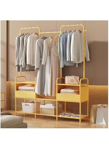 Clothes Rack, Clothing Rack with Storage Bag, Garment Rack, Non-woven Shelves for Shoes, Clothes Rack for Bedroom, Hallway, Entryway (28-04)