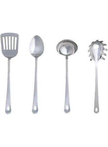 GRUNKA 4-piece kitchen utensil set, Stainless Steel,Dishwasher-safe by GRUNKA 4-piece kitchen utensil set, stainless steel