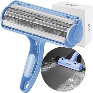 ACE2ACE Pet Hair Remover, Reusable Lint Roller Cat Hair Remover, Easy to Clean Pet Fur from Sofa, Carpet, Furniture, Bedding (Blue)