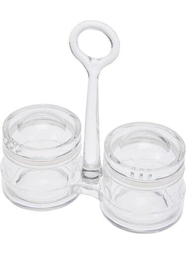 Acrylic Salt and Pepper Shaker Set with Holder- RF12770/ 45 ml Capacity, Shakers with Transparent Body clear