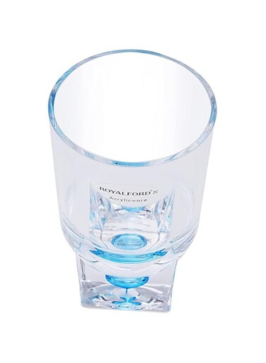 Royalford Acrylic Glass With Crystal Base - Water Cup Drinking Glass   Curved Surface Drink Glass comfortable Handling   Ideal for Party, Picnic, BBQ Camping Garden &amp; More